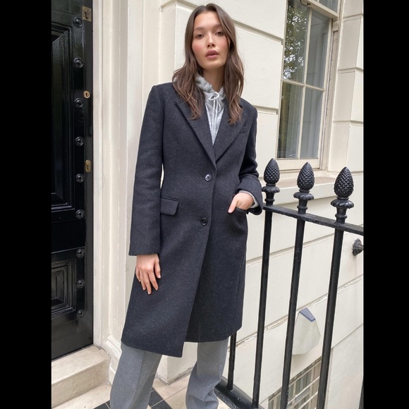 Sisley Jackets & Blazers - Sisley Wool Blend Trench Coat in Dark Grey